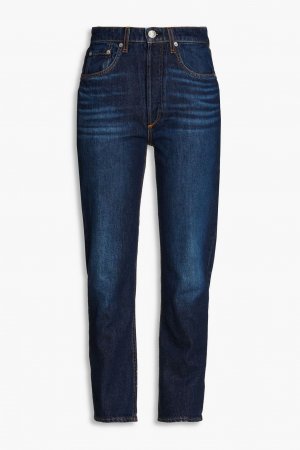 Укороченные зауженные джинсы Nina с высокой посадкой RAG & BONE, синий bone