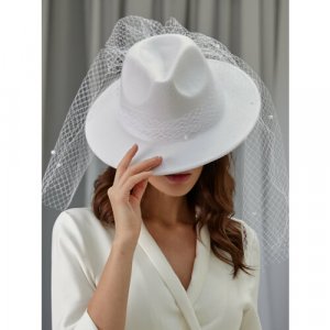 Шляпа , размер 56-58, белый Diana Pavlovskaya. Цвет: белый