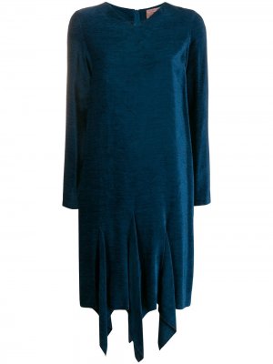 Фактурное платье 1990-х годов асимметричного кроя Romeo Gigli Pre-Owned. Цвет: синий