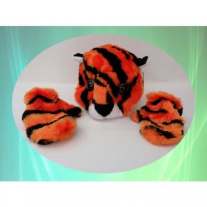 Костюм карнавальный Веселый тигренок (шапка+варежки) Волшебный мир. Цвет: черный/оранжевый