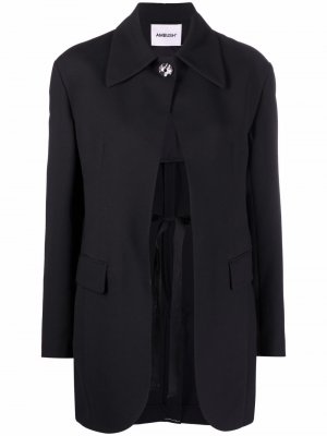 Однобортное пальто на пуговицах AMBUSH. Цвет: черный