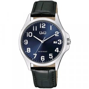Наручные часы A480-305, черный, синий Q&Q. Цвет: черный/синий
