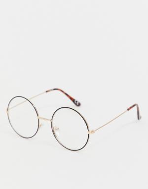 Круглые очки в коричневой оправе Inspired эксклюзивно для ASOS Reclaimed Vintage. Цвет: коричневый