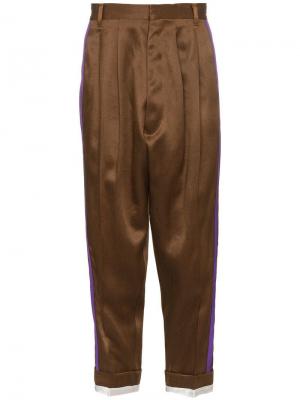 Зауженные брюки с полосками Haider Ackermann. Цвет: коричневый