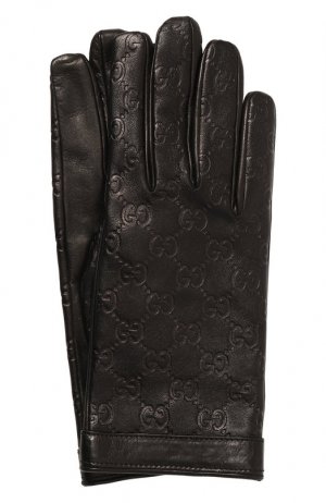 Кожаные перчатки Gucci. Цвет: чёрный