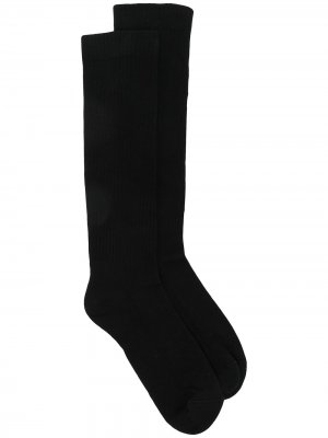 Intarsia-slogan long socks Rick Owens DRKSHDW. Цвет: черный