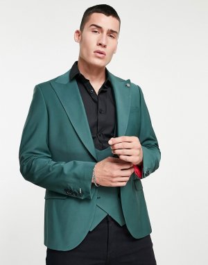 Пиджак хвойно-зеленого цвета -Зеленый цвет Twisted Tailor