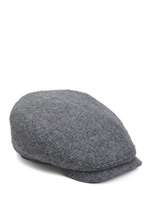 Мужская шелковая шляпа антрацитового цвета с узором «елочка» Stetson