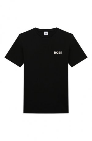 Хлопковая футболка BOSS. Цвет: чёрный