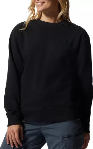 Женский пуловер с логотипом, толстовка круглым вырезом, черный Mountain Hardwear
