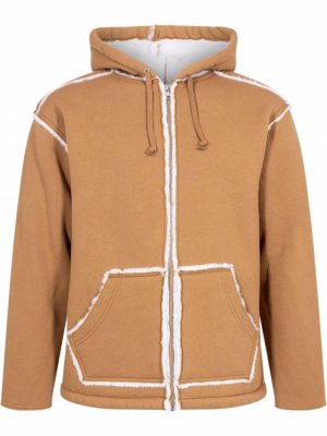 Faux shearling hooded jacket Supreme. Цвет: коричневый