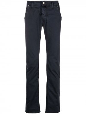 Узкие джинсы с декоративным платком Jacob Cohen. Цвет: синий