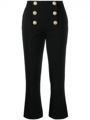 Укороченные брюки на пуговицах с логотипом Balmain. Цвет: черный