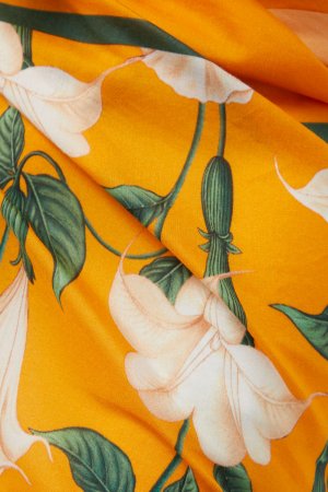 + NET SUSTAIN Парео цвета лаванды из хлопка и шелка с цветочным принтом, апельсин Agua by Bendita