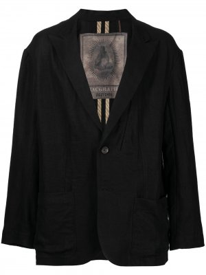 Однобортный пиджак с заостренными лацканами Ziggy Chen. Цвет: черный