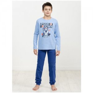 Пижама , брюки, манжеты, размер 6, синий Pelican. Цвет: синий