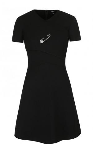 Приталенное мини-платье с коротким рукавом Versus Versace. Цвет: черный