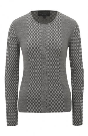 Пуловер из вискозы и шерсти Emporio Armani. Цвет: серый