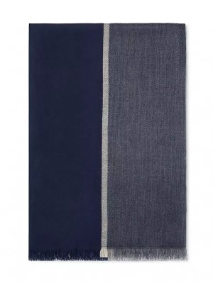 Шарф с цветными блоками из кашемира и шелка , цвет blue grey Brunello Cucinelli