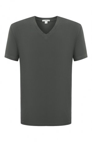 Хлопковая футболка James Perse. Цвет: хаки
