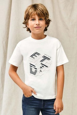 Детская хлопковая футболка, белый Mayoral