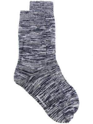 Меланжевые носки Norse Projects. Цвет: синий