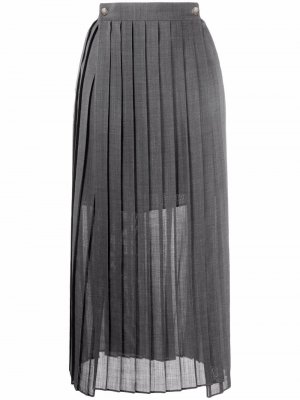 Плиссированная юбка миди Brunello Cucinelli. Цвет: серый