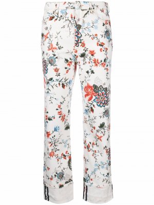 Узкие брюки с цветочным принтом Erdem. Цвет: белый