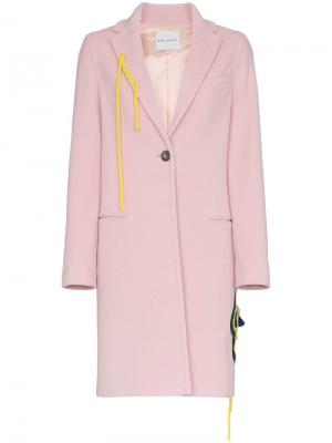 Однобортное пальто с цветочной аппликацией Mira Mikati. Цвет: розовый