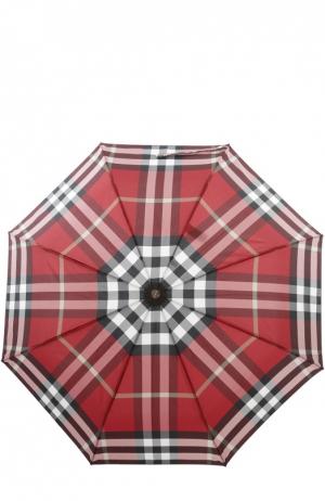 Складной зонт в клетку Burberry. Цвет: красный