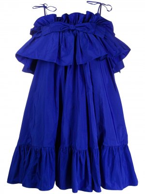 Коктейльное платье с оборками MSGM. Цвет: синий