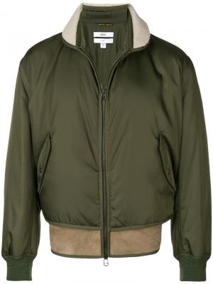 Куртка-бомбер из овчины Oamc. Цвет: зеленый
