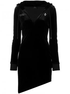 Платье-свитер с V-образным вырезом Marcelo Burlon County Of Milan. Цвет: черный