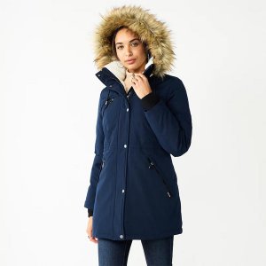 Куртка парка Hooded Sherpa & Quilted, синий Nine West