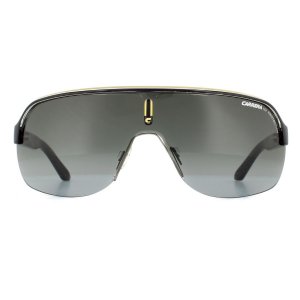 Черные кристально-желтые серые солнцезащитные очки с градиентом Shield , черный Carrera
