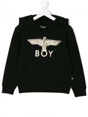 Толстовка с капюшоном принтом логотипа Boy London Kids. Цвет: черный