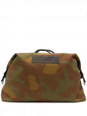 Дорожная сумка с камуфляжным принтом Dsquared2. Цвет: коричневый