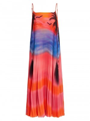Плиссированное платье-миди Sunset , розовый Brandon Maxwell