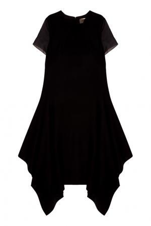 Платье с прозрачными рукавами Biryukov. Цвет: черный