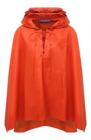 Кожаное пончо Ralph Lauren. Цвет: оранжевый