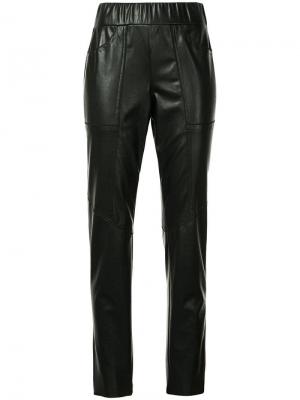 Узкие брюки в байкерском стиле Marc Cain. Цвет: черный