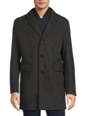 Классическое пальто с подогревом , цвет Charcoal Heather Michael Kors