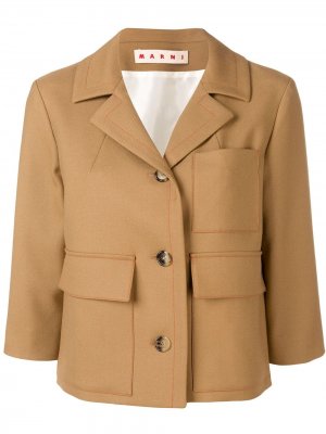 Укороченный пиджак Marni. Цвет: коричневый