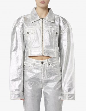 Джинсовая куртка с покрытием , серебряный Rotate