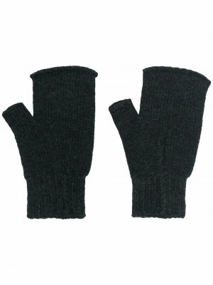 Шерстяные перчатки-митенки Maison Margiela. Цвет: зеленый