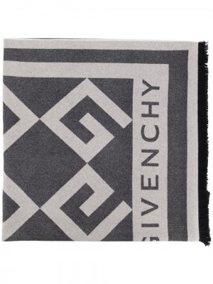 Платок с монограммой Givenchy. Цвет: серый