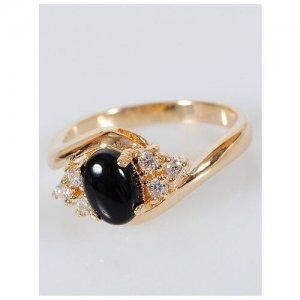Кольцо помолвочное , оникс, размер 17, черный Lotus Jewelry. Цвет: черный