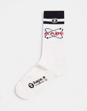 Белые носки с логотипом AAPE By A Bathing Ape-Белый APE®