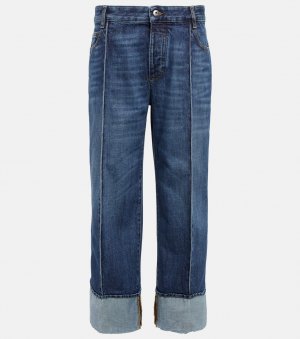 Укороченные прямые джинсы с высокой посадкой BOTTEGA VENETA, синий Veneta