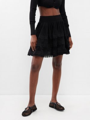 Трикотажная мини-юбка из кринолина archetypes с высокой посадкой ALAÏA, черный Alaïa